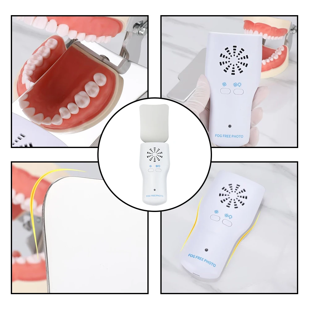 Automatic Anti-Fog Mirrors With Led Light Orthodontic Buccal Occlusal Lingual Dental Reflector Glass Dental Photography Mirror