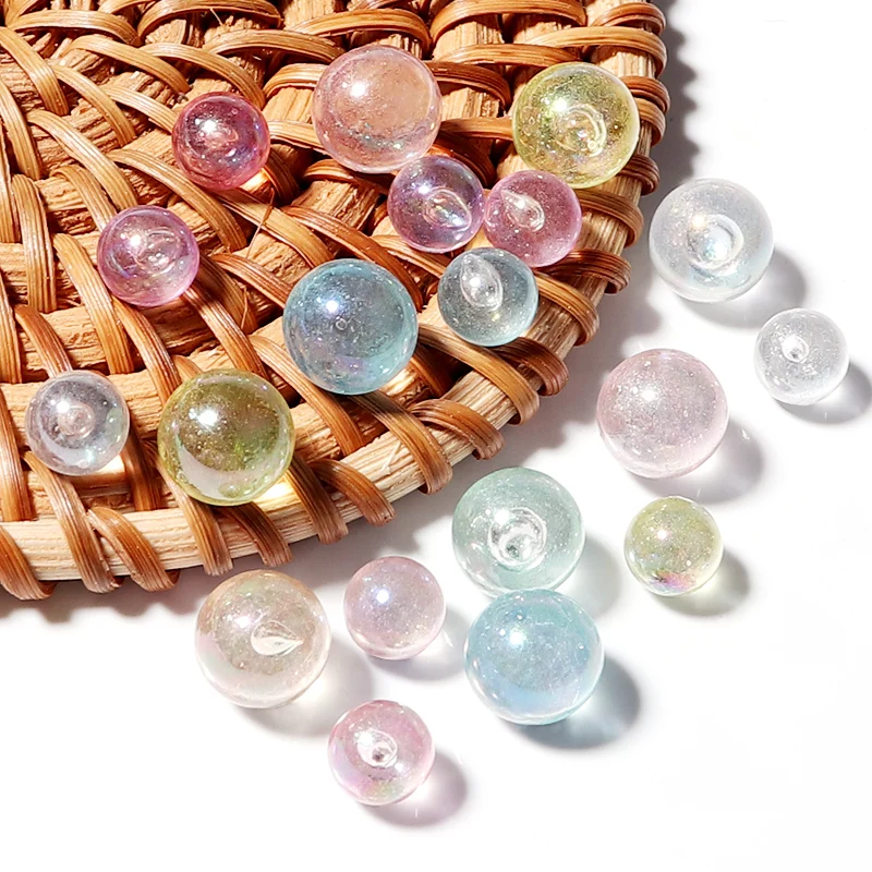 100-200Pcs Gemischte Farbe Kein Loch Acryl Imitation Perle Perlen Runde Lose Spacer Perlen Für DIY Handwerk Vase füller Schmuck Machen