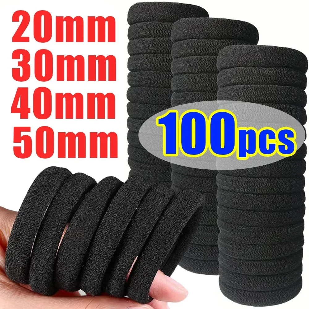 50/100Pcs High Elastic Hair Bands for Women Girls Black Hairband Rubber Ties Ponytail Holder Scrunchies Kids Hair Accessories