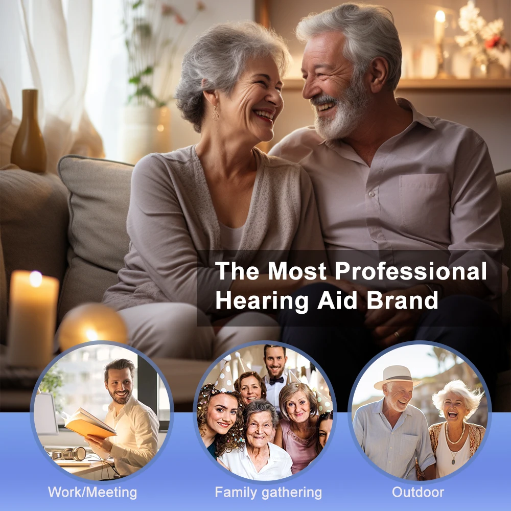 Rechargeable Digital BTE Hearing Aid with Bluetooth Deaf Mini Sound Amplifier Left/Right Universal (Single Ear)