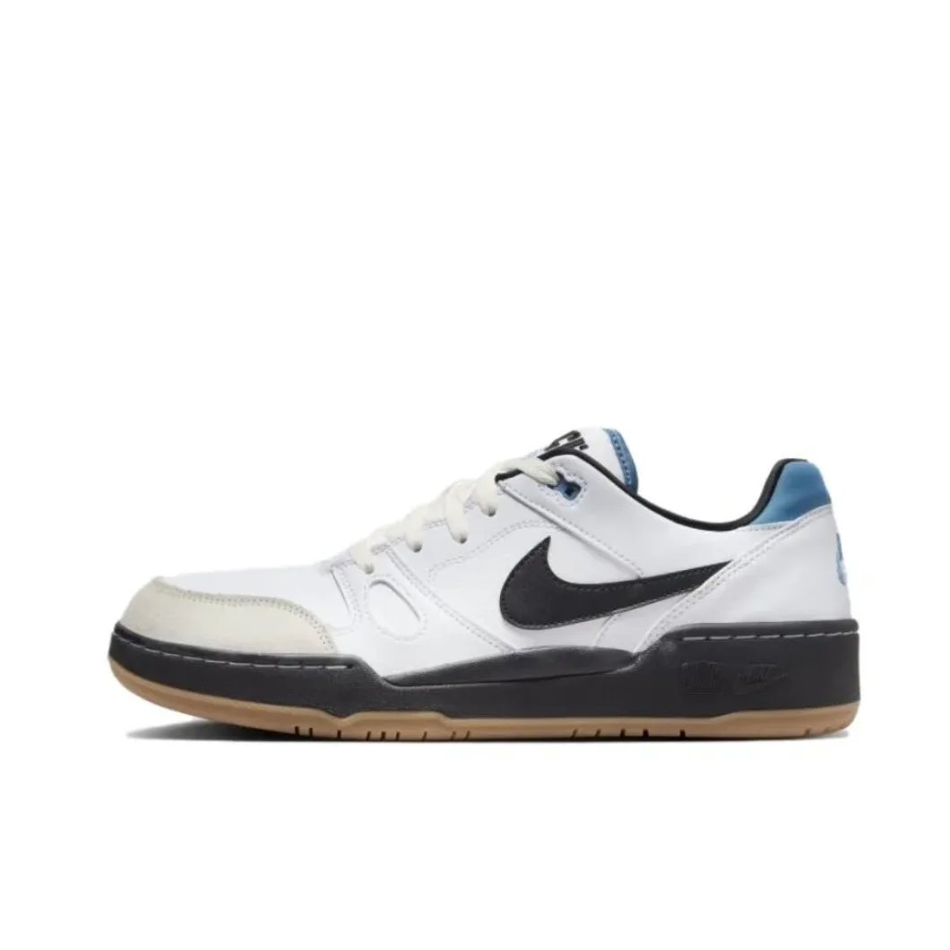 Nike Full Force Low Men's and Women's Board Shoes Comfortable and Breathable Casual Sneakers Black White and Blue Colorway