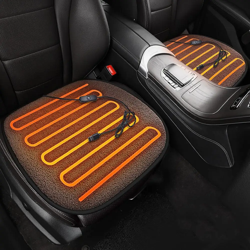 Heated Car Seat Cushion USB Heated Chair Pad for Winter Drives Portable Heated Seat Cover Home Anti-Slip Bottom Car Seat Warmer