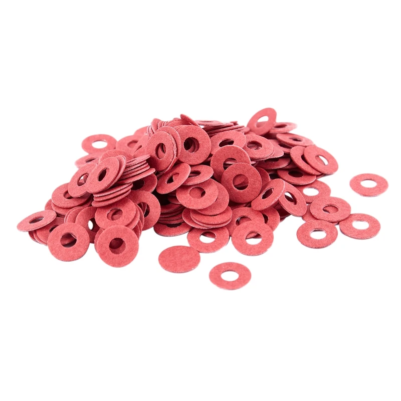 

200 Pcs 3x8x0.7mm Insulated Fiber Insulating Washers Spacers Red