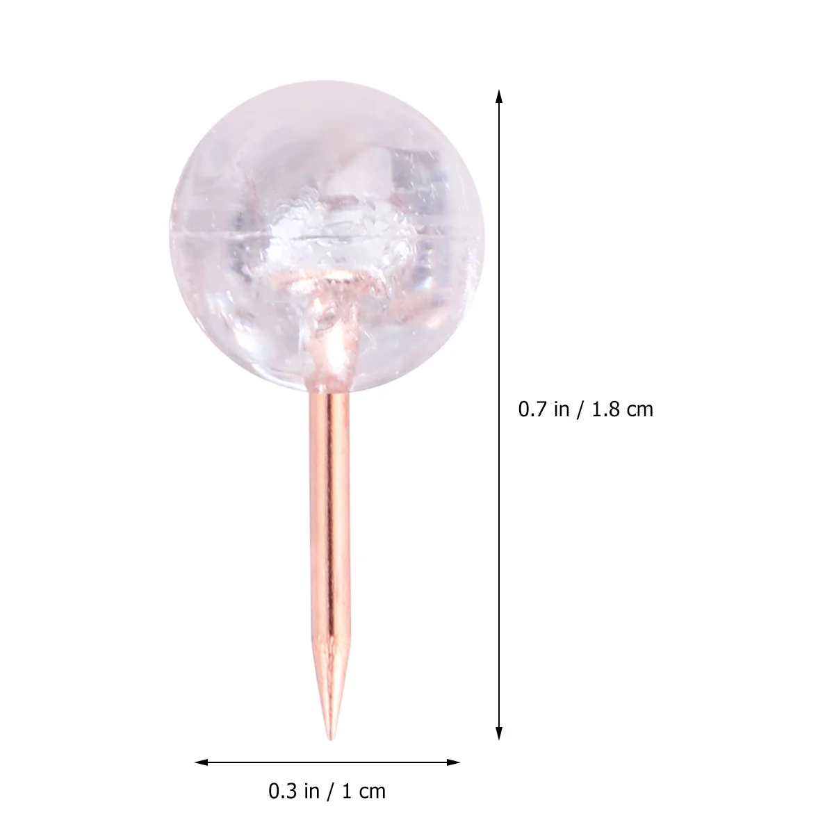 100Pcs Transparent Push Pins Rose Gold Style Tacks for Marking World Map Europe Usa Map Travel Planning Office