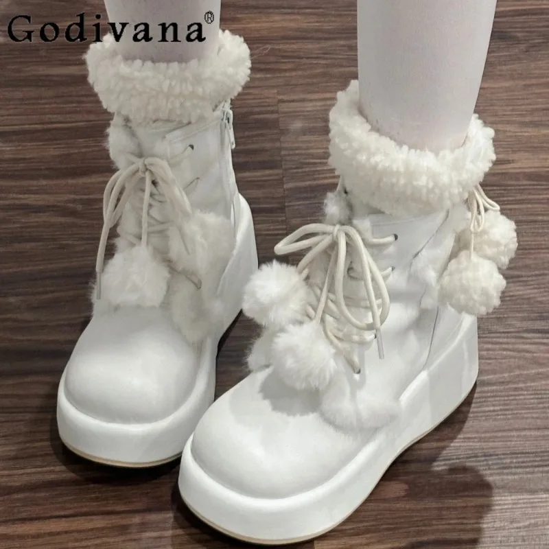 

Stylish and Cute 5cm Short Snow Boots Women's Velvet Thickened Warm Cotton Shoes Thick-soled Non-slip Short Boots