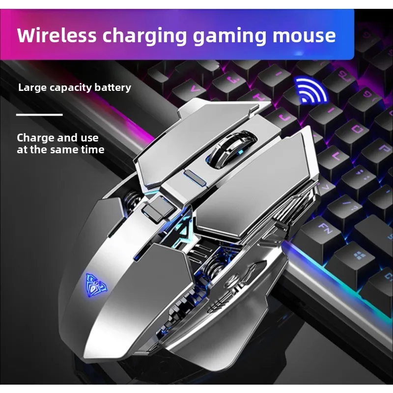 Wolf Spider SC300 Wireless Rechargeable Mouse for Laptop And Desktop Computer Mechanical Metal Gaming Mouse