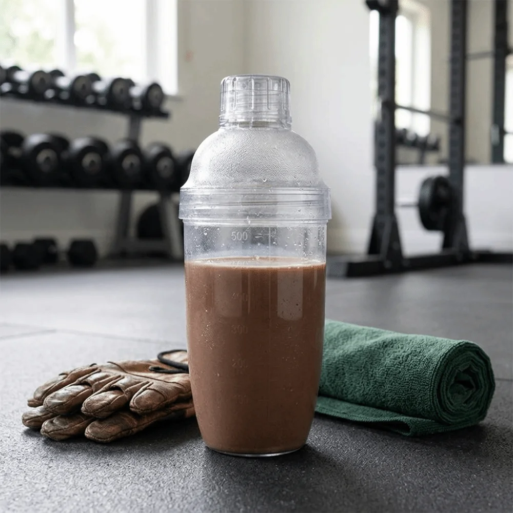 Plastic Cocktail Shaker with Markings Three-piece Structure Shaking Vessel Smooth Inner Sealed Bar Cup Drink Modulation