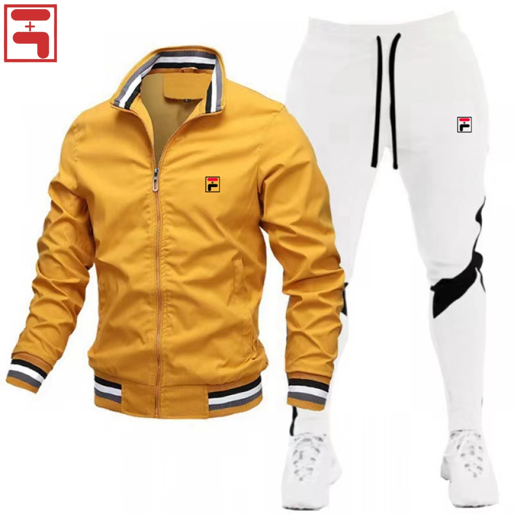 FL+ 2024 Mens Tracksuits Men Sets Sweatshirt+sweatpants Tracksuit Zipper Stand Collar Sports Suit Jogging Fitness