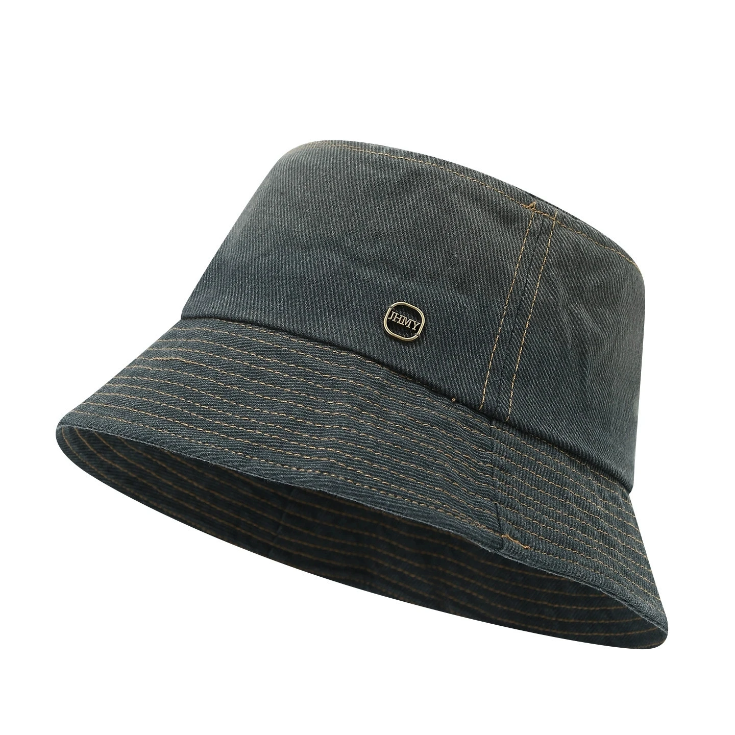 Unisex Outdoor Denim Bucket Hat With Label Breathable Sun Protection Hat Fisherman Hat