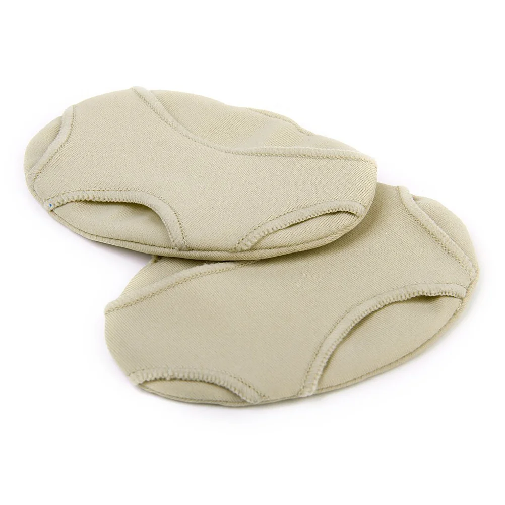 

A Pair of Skin Color Forefoot Cushion Pads Size L Durable Silicone Gel Spandex Slim Comfortable Absorbs Friction Prevents