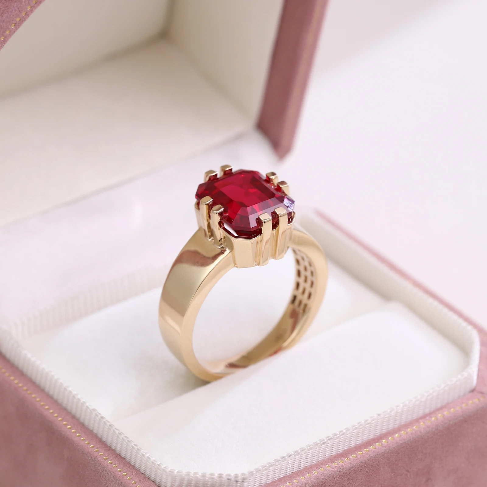 

Provence Luxury solitaire Ring Emerald cut lab grown Gemstone 10K14K18KGold Ring Wedding Band cocktail ring Personalized Custom