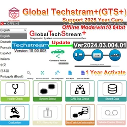 V2024.03 GTS+ Global Techstream+ One Year for Toyota/Lexus PK Techstream V18.00.008 Global Diagnostic Software work with J2534