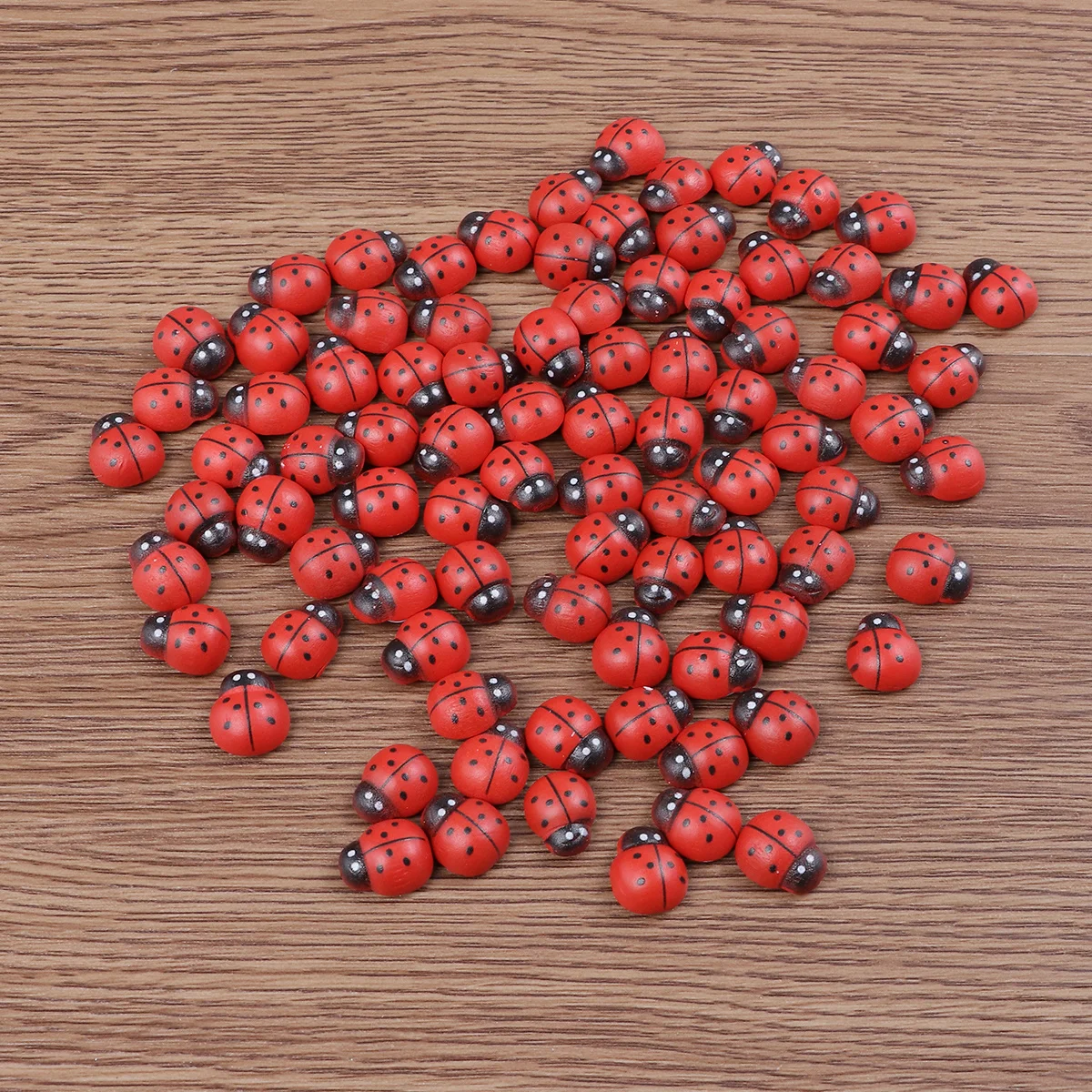 

100 pcs Ladybugs Sponge Stickers Self-Adhesive Wooden Cartoon For Diy Garden Craft Art Jewelry Making Kit Decor