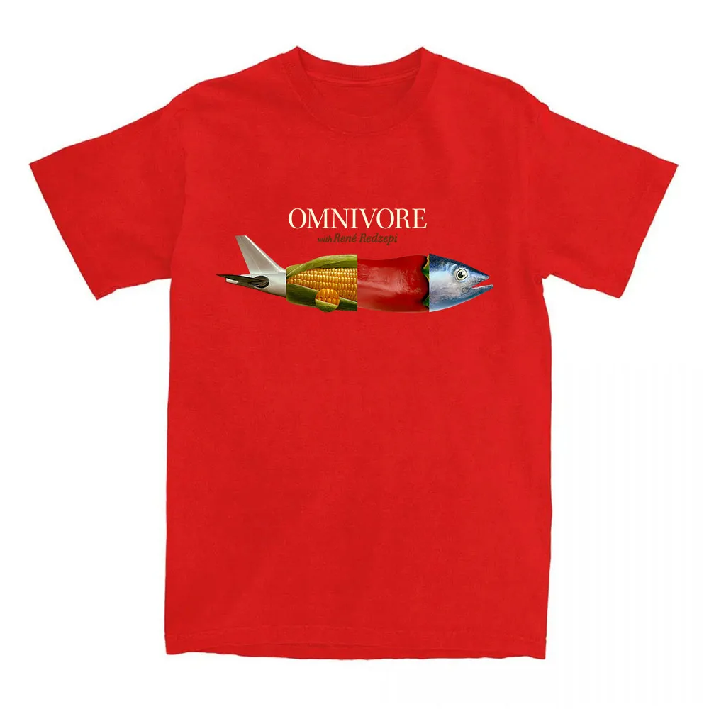 Unisex Streetwear Stampa TV Omnivore Pesce T-shirt grafica Manica corta in cotone Allentato Magliette maschili O-Collo Abbigliamento Moda Uomo Tees