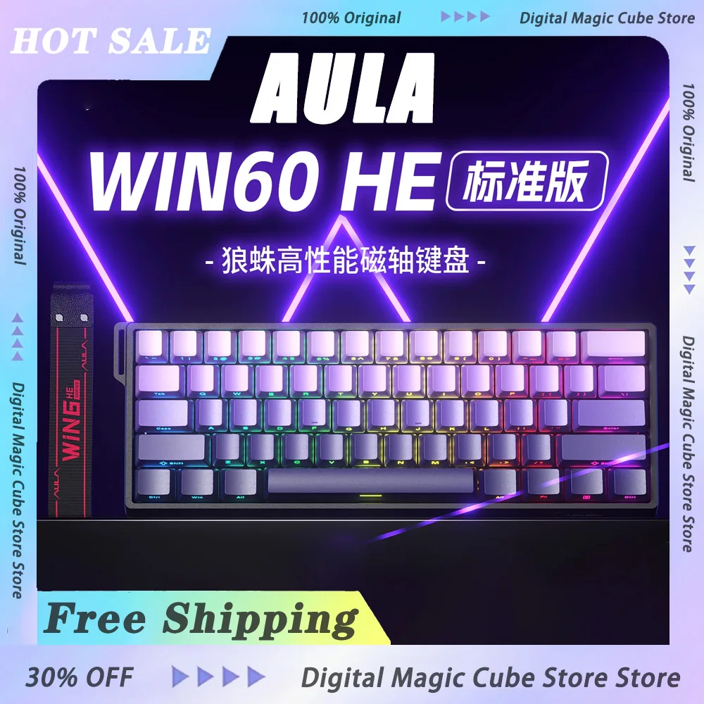 AULA WIN60 WIN68 HE MAX Magnetic Switch Keyboard 8k Polling Rate RGB 0dead Zone E-sports Mechanical Gaming Keyboard PC Gamer