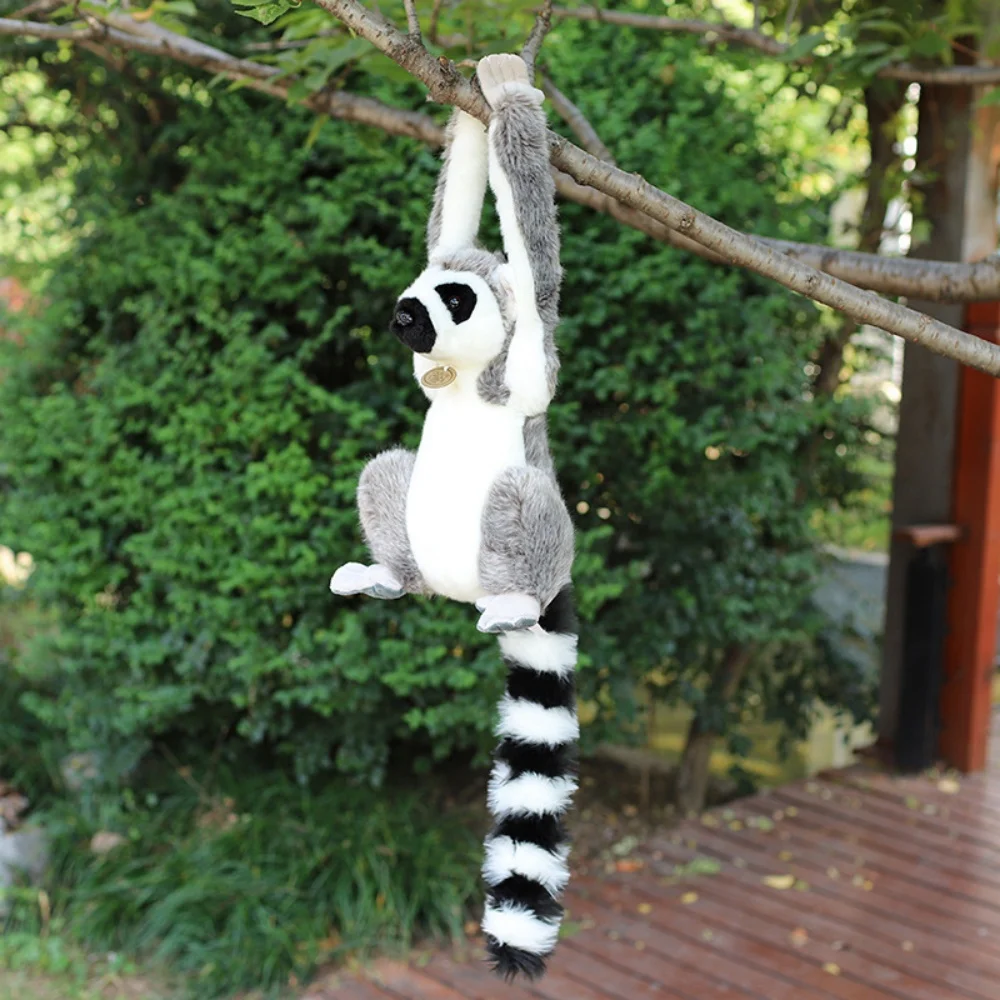 

28cm Simulation Wild Lemur Plush Toy Short and Long Arms Monkey Dolls Room Decor Birthday Gift For Boys And Girls