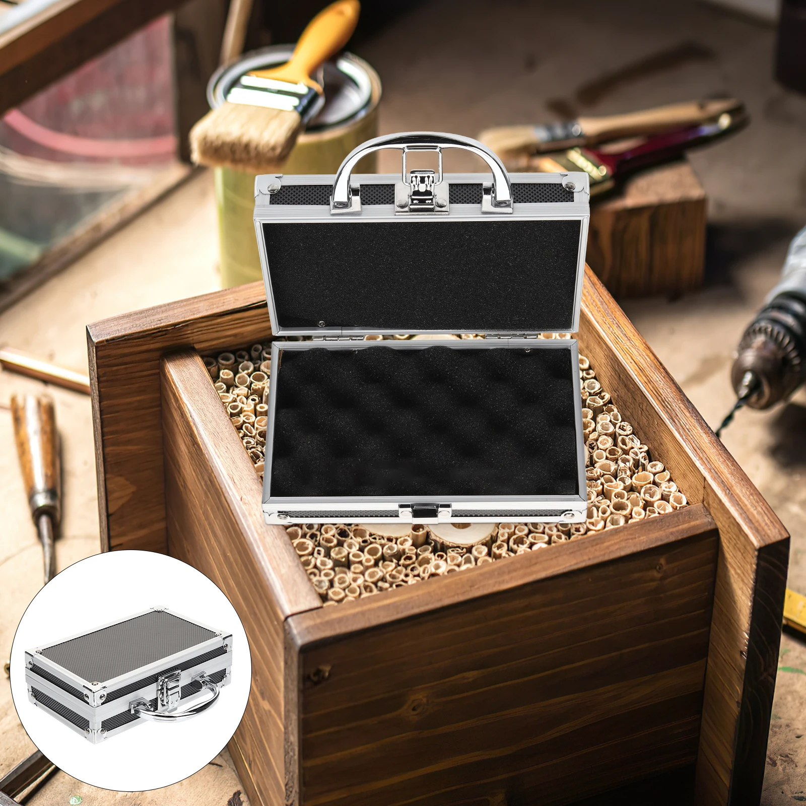 

Aluminum Alloy Tool Storage Box Large Capacity Portable Toolbox For Hardware Accessories Jewelry Outdoor Indoor Gardening