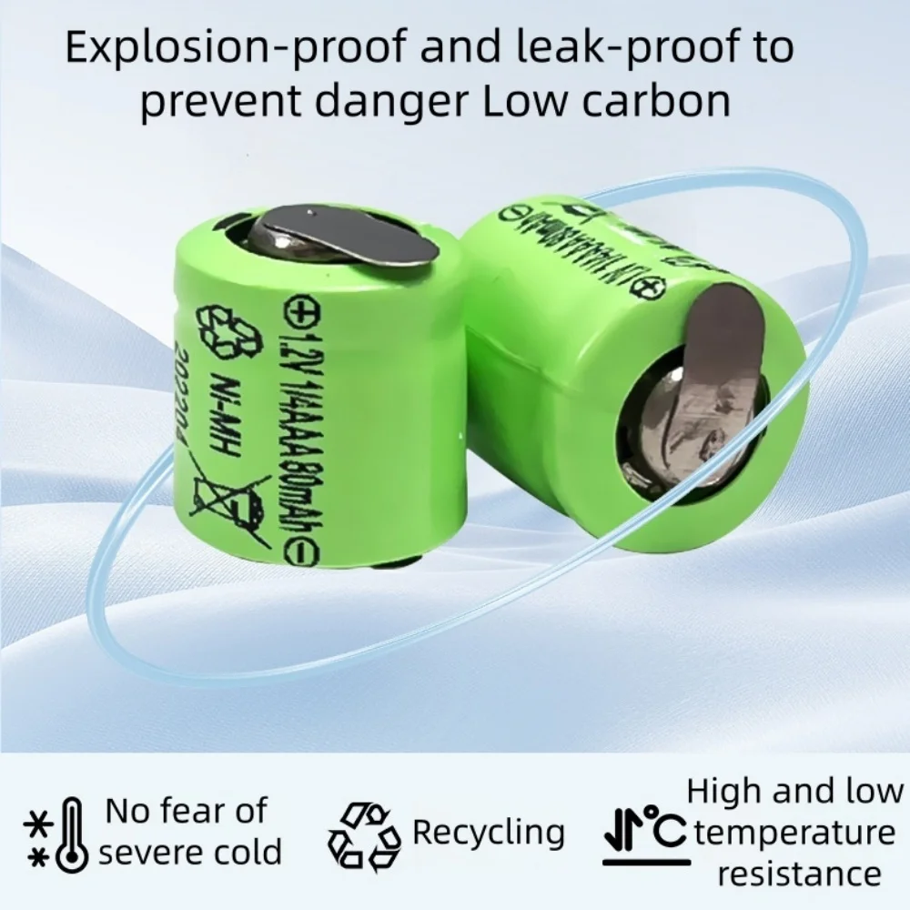 1.2V  80mAh Solar Night Light NiMH Battery 1/4AAA Remote Control Electric Toy NiMH Rechargeable Battery