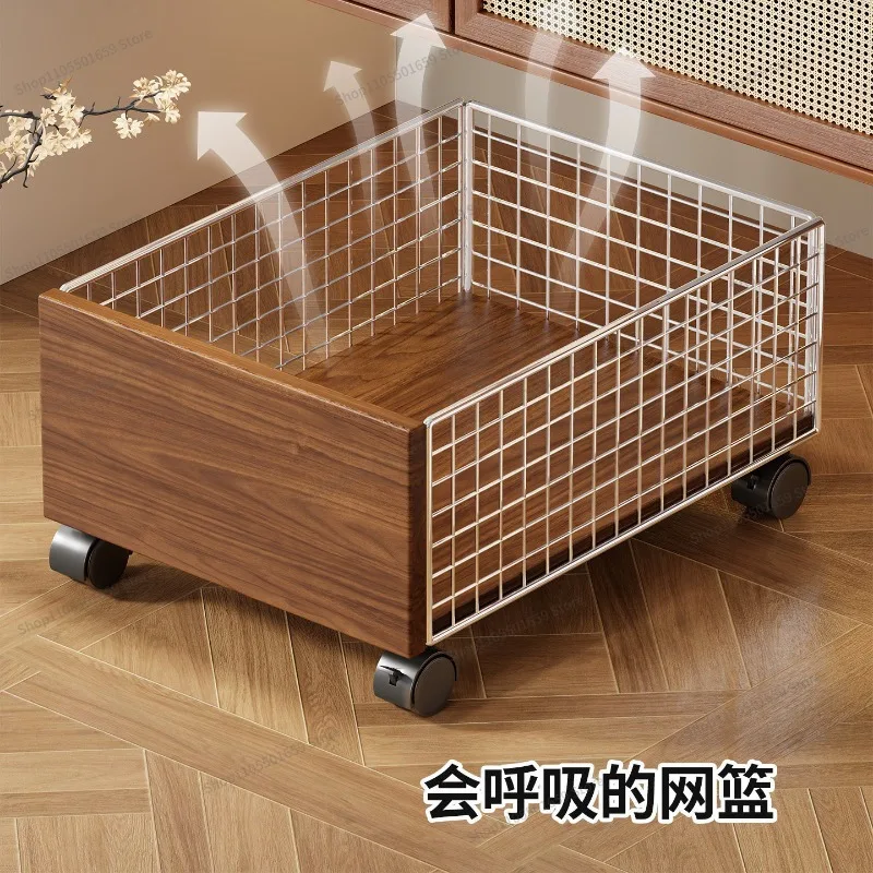 For Trolley Under Bathroom Cabinet, Movable Storage Rack, Bathroom Multi-functional Laundry Detergent Storage Dirty Clothes