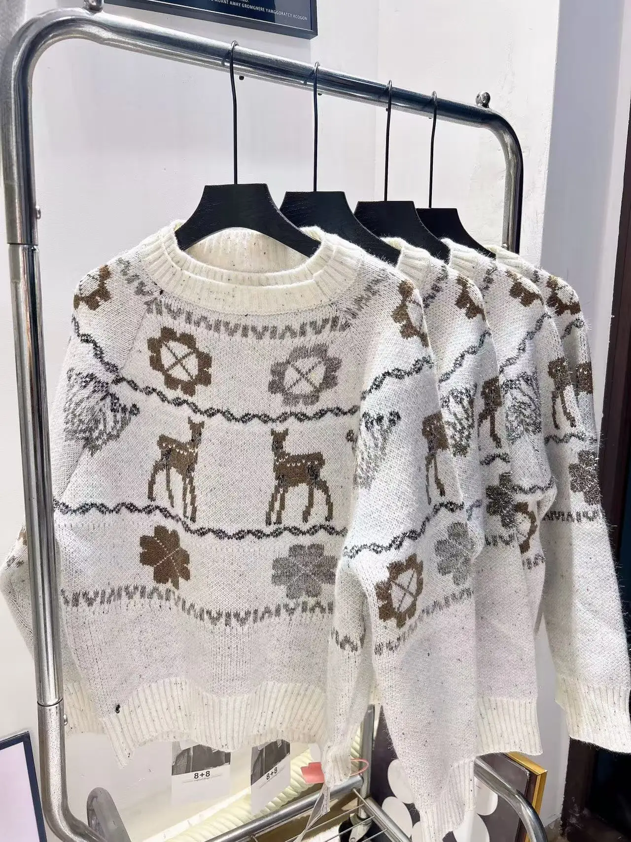 الثقيلة التطريز طباعة زهرة محبوك سترة مفتوحة المرأة الخريف الشتاء نمط غير رسمي كم طويل الجولة الرقبة سترة أعلى F556