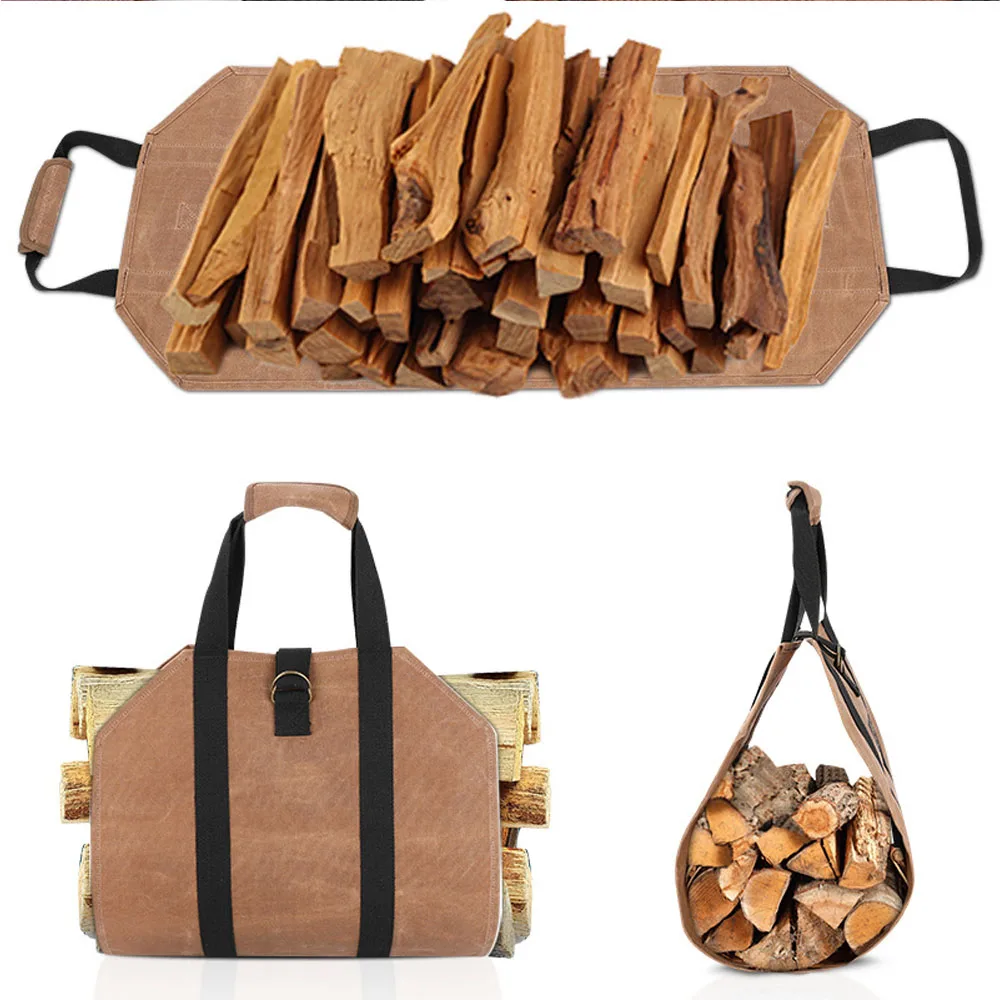 Supersized Canvas Firewood Carrier Log Carrying Bag Handbags Wood for Log Carrier Fireplace Tote Firewood Storage Bag Supplies