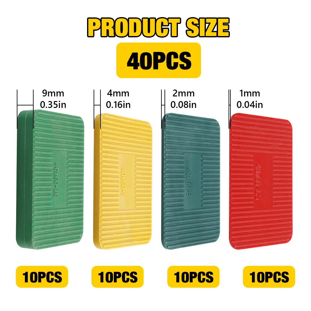 40/80Pcs Plastic Door Window Gaskets, 4 Sizes PP Shim, 1.5/3/5/10mm Thickness, Load-Bearing Support Shim, Height Adjustment Pad
