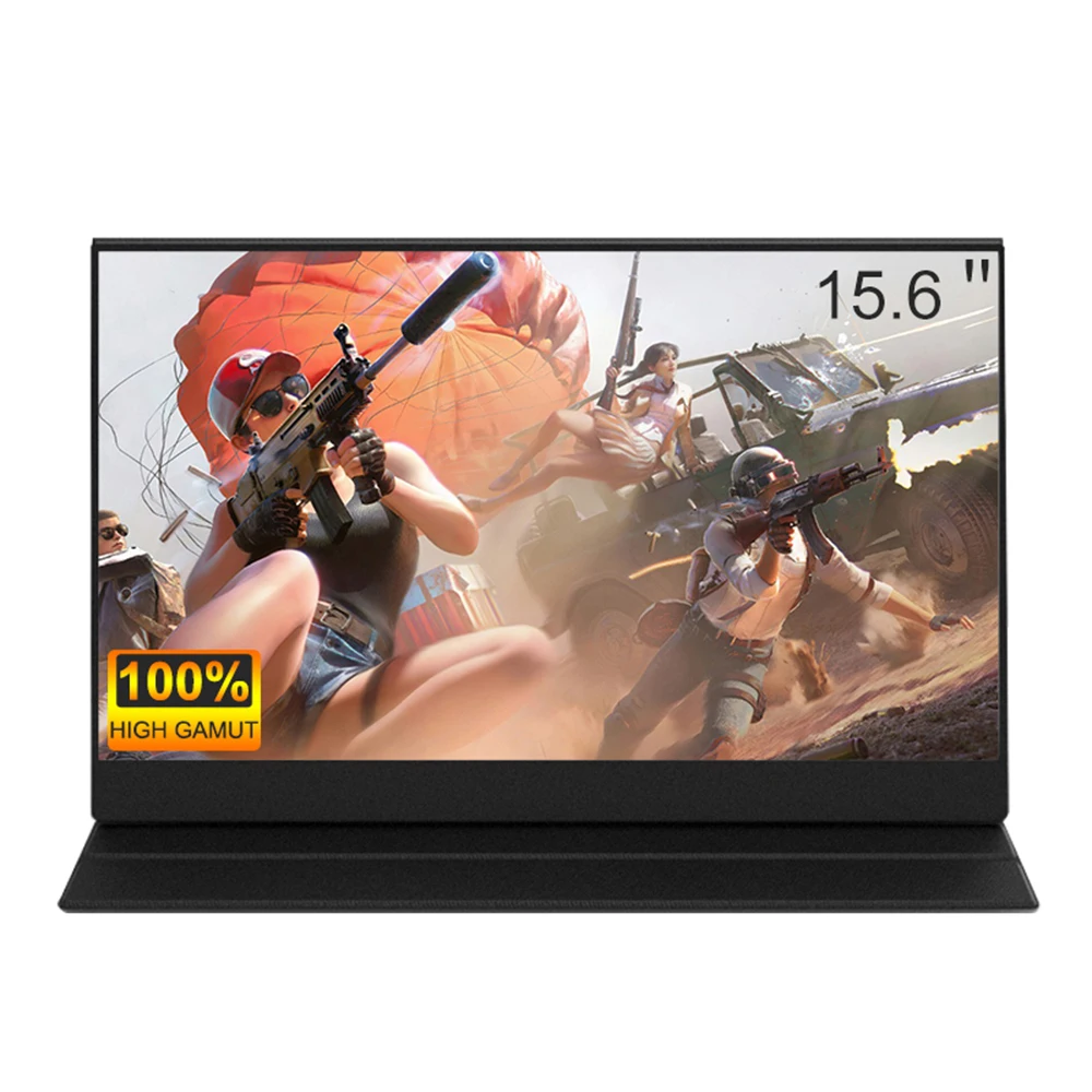 Przenośny monitor 15,6 cala 1080P FHD IPS ze stojakiem 100% sRGB Monitor podróżny do laptopa Xbox PS4/5 Switch Zewnętrzny drugi ekran