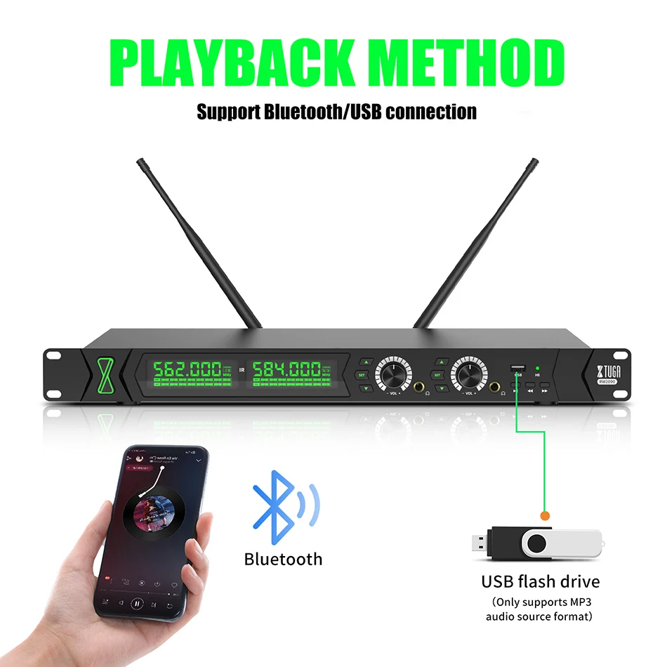 TLF Xtuga RW2090 UHF Professional 2 Bodypack في الأذن نظام Inalambricos في الأذن للمرحلة مع BT في الأذن