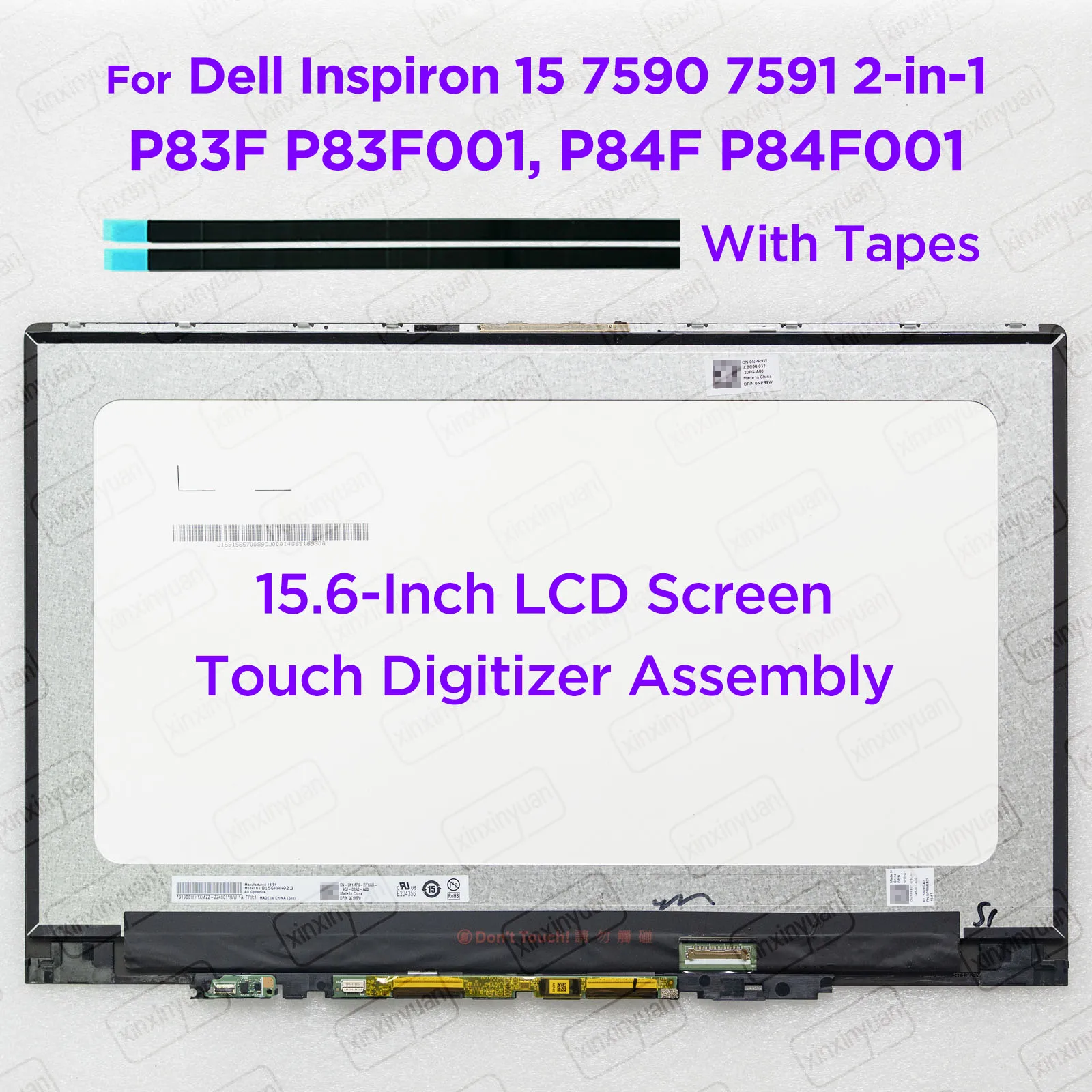 15.6 LCD Touch Screen Digitizer Assembly for Dell Inspiron 15 7590 7591 2-in-1 P83F P83F001 P84F P84F001 2n1 Display DP/N NPR9W1