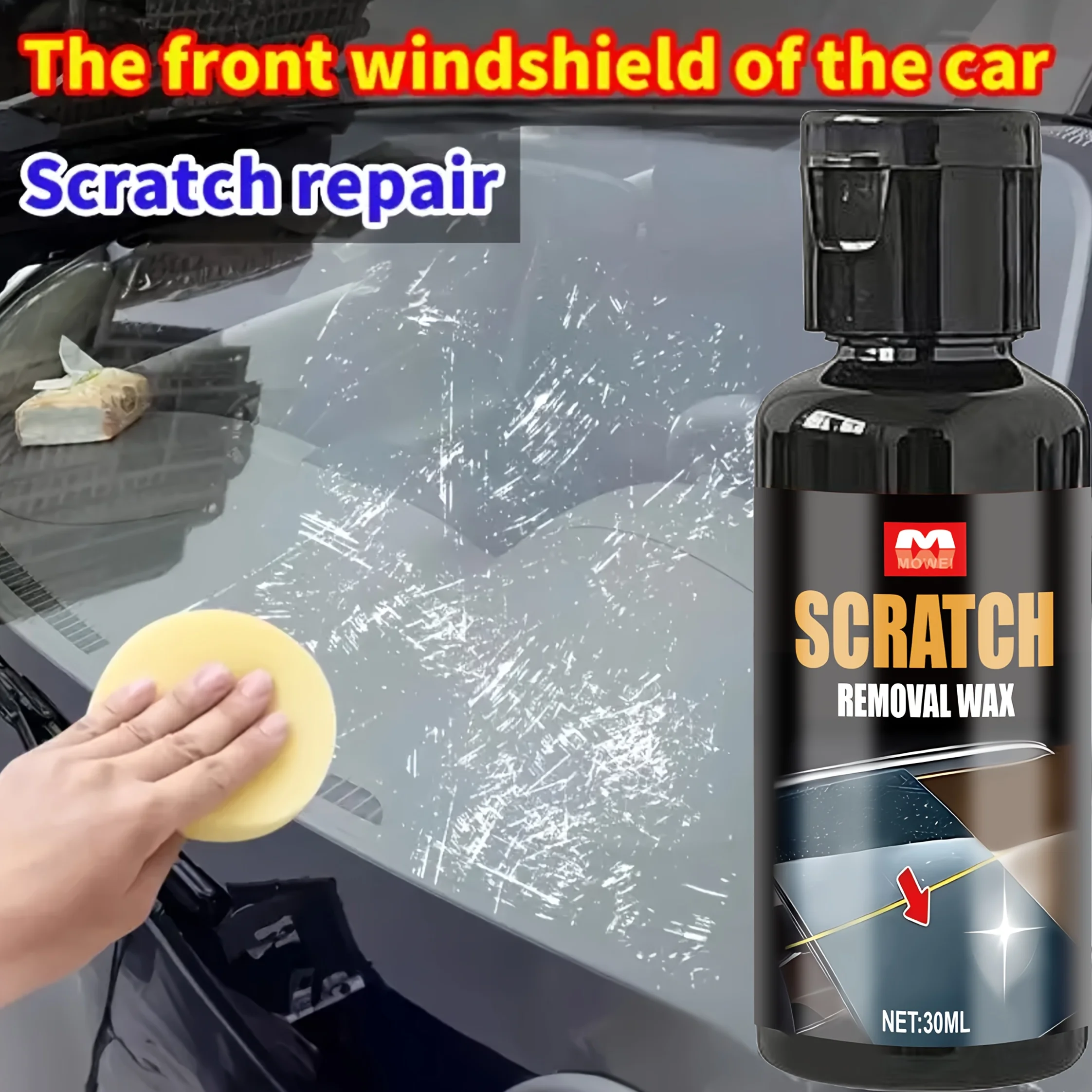 Quitamanos de vidrio: crema reparadora de arañazos para llaves de puertas y ventanas de gabinetes, pasta para pulir parabrisas de coche, restauración de arañazos