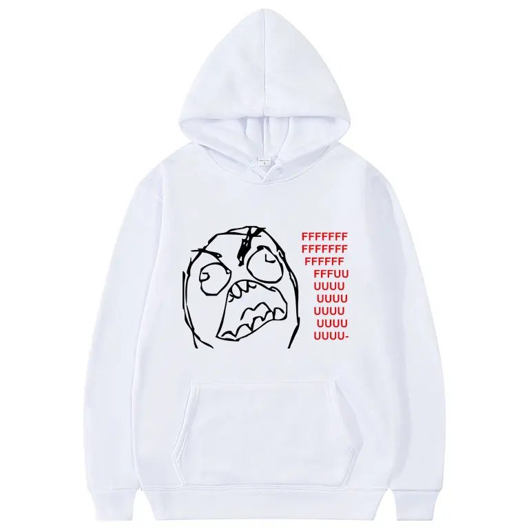 Rage Guy Funny Meme Hoodie Men Women Vintage Oversized Pullover Unsiex Fashion Fleece Cotton Hoodies Unisex Casual Sweatshirt