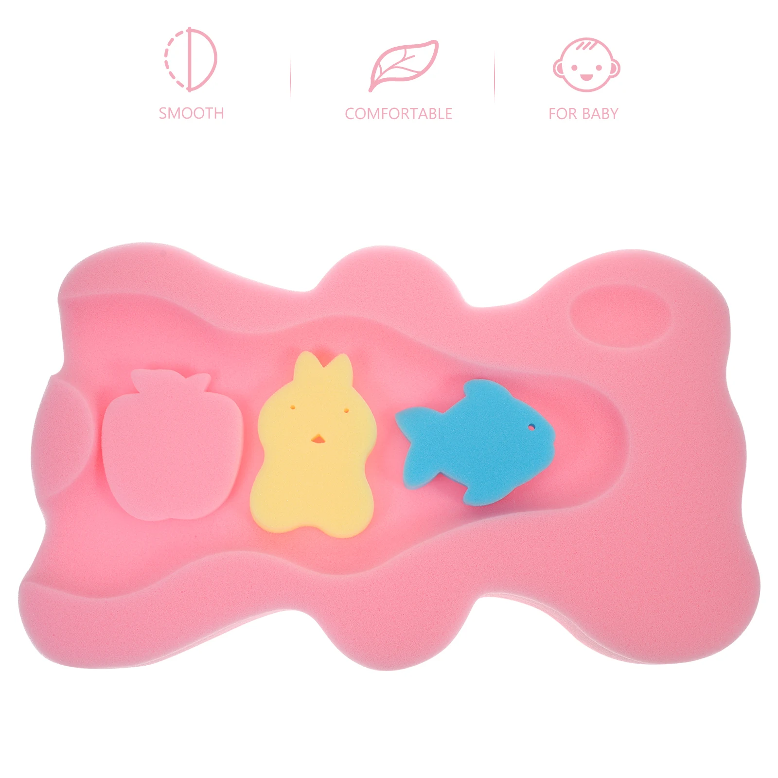 

Baby Bath Pad for Newborns Soft Non Baby Bath Cushion Slip Bathing Accessories Cushioned Edges Support Head Neck Back