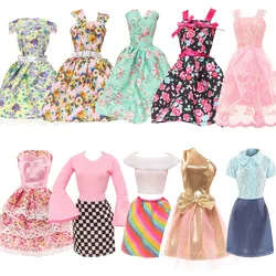 Vestido floral fresco para Barbie, fantasia de boneca 1:6, acessórios de lazer, tendência elegante, roupas de saia, brinquedos para meninas, 30cm
