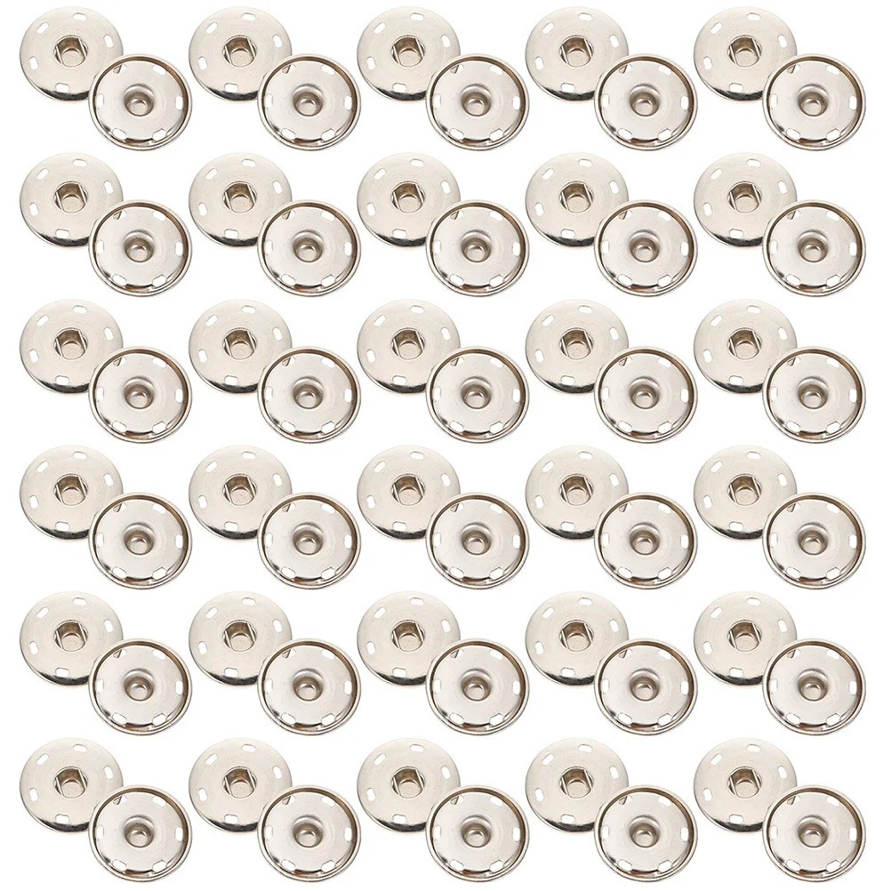 

50Pcs Metal Snap Buttons Alloy Sew-on Round Press Studs DIY Clothes Fasteners Bulk for Coat Shirt Hat Crafts Sweater Buttons