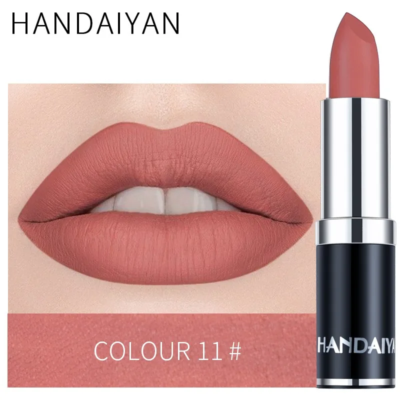 HANDAIYAN 12 colori velluto opaco rossetto sexy rosso rosa tinta labbra tazza antiaderente lucidalabbra idratante labbra ad alto pigmento cosmetici
