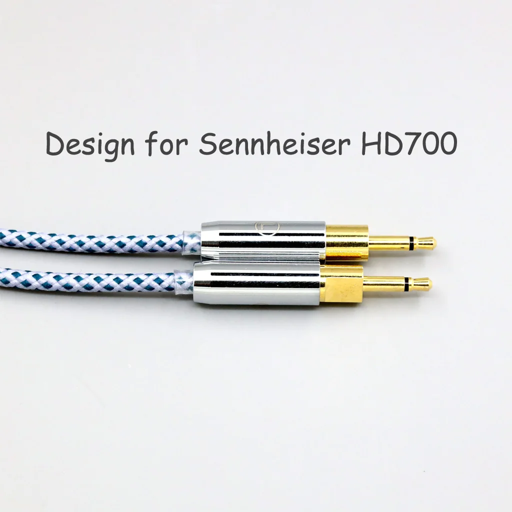 Fone de ouvido Cabo para Sennheiser HD700 Headphone, 99% Pure Silver Mix, grafeno OCC Blindagem, Dual 2.5mm Pin, LN008643