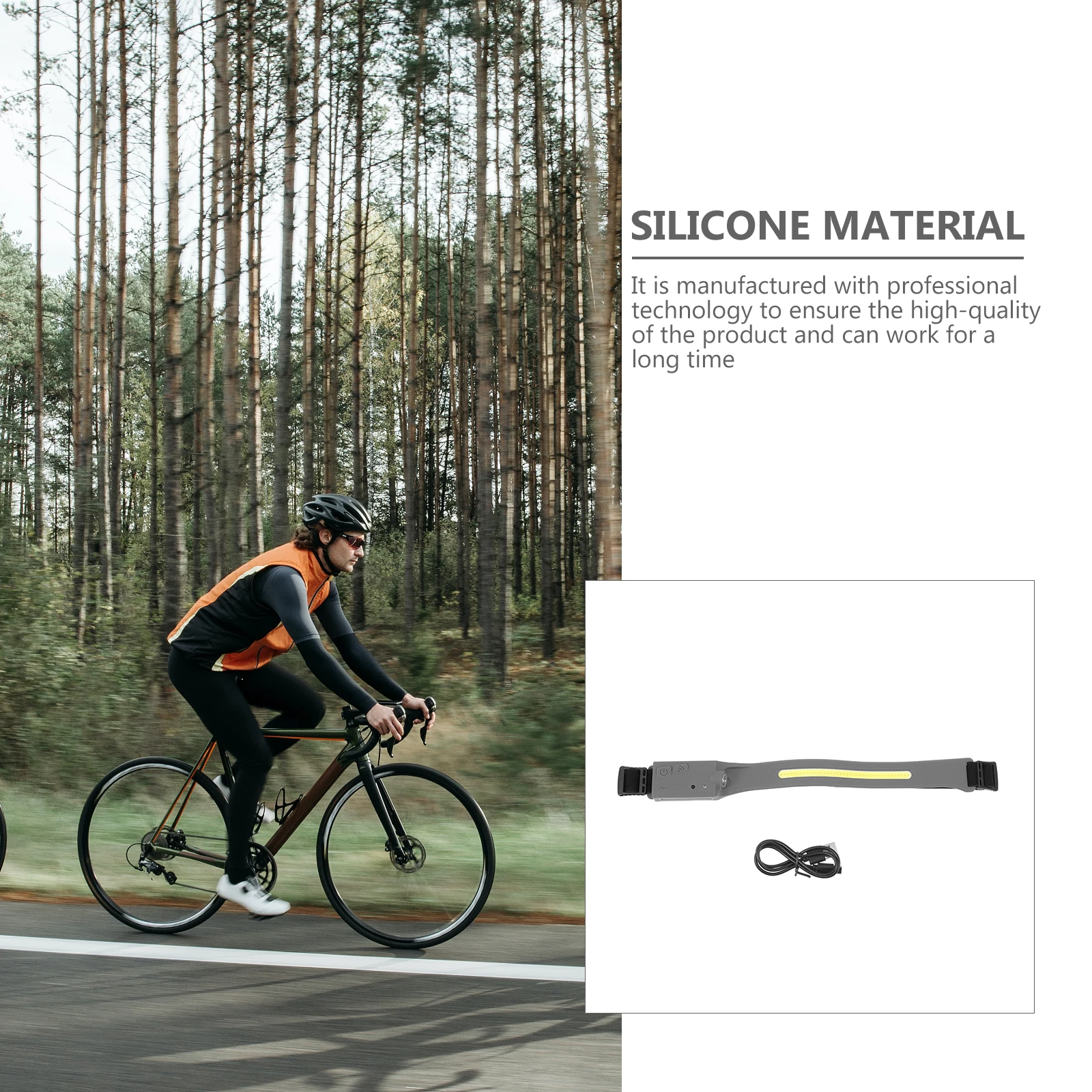 

1Set USB Charging Silicone Headlamp Sensor Waterproof Outdoor Running Camping Cycling Fishing Light Cycling Headlamp