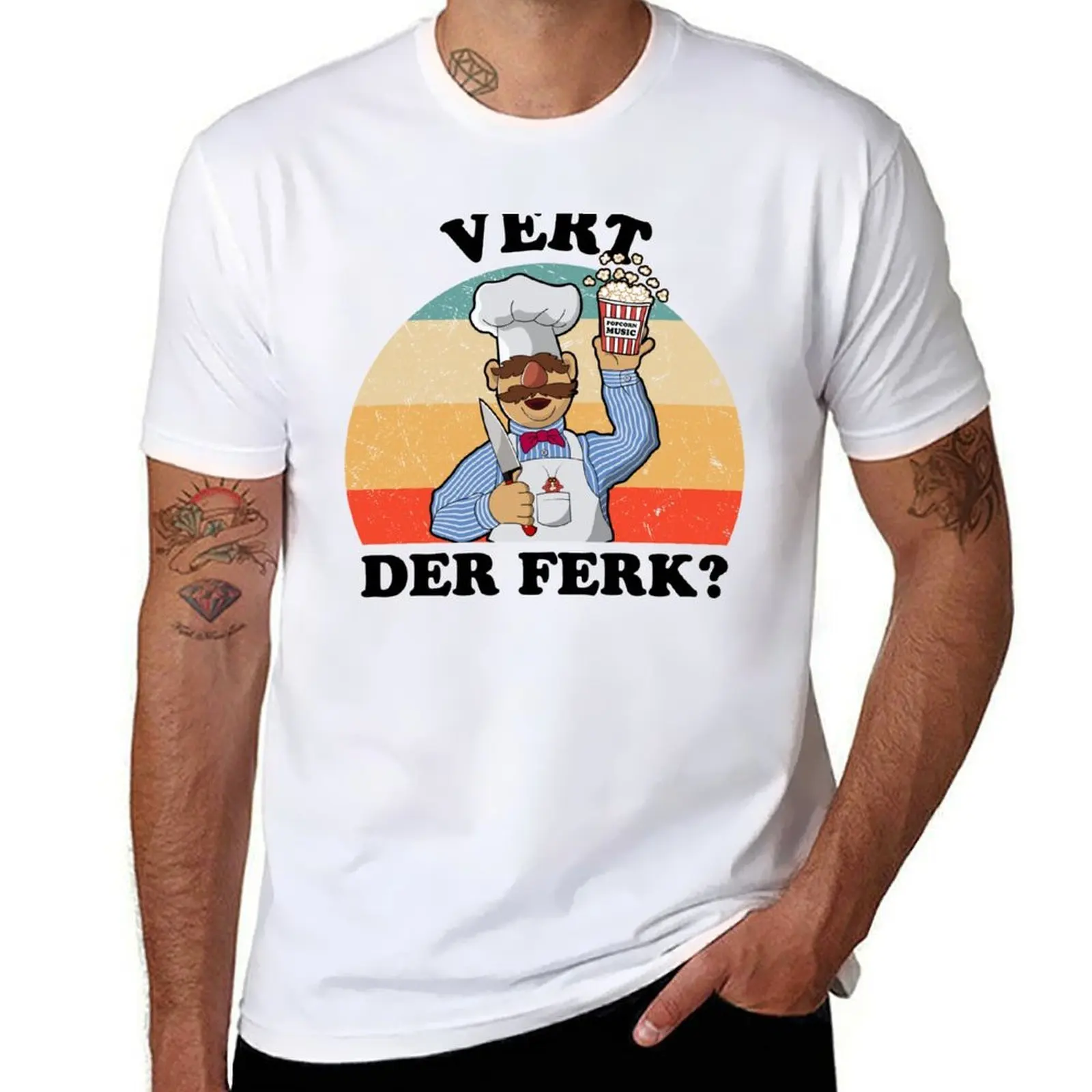 

Vert der ferk Swedish Chef Vintage Retro T-Shirt t shirt man casual men t shirt cotton 100% man t shirts graphic T-Shirt