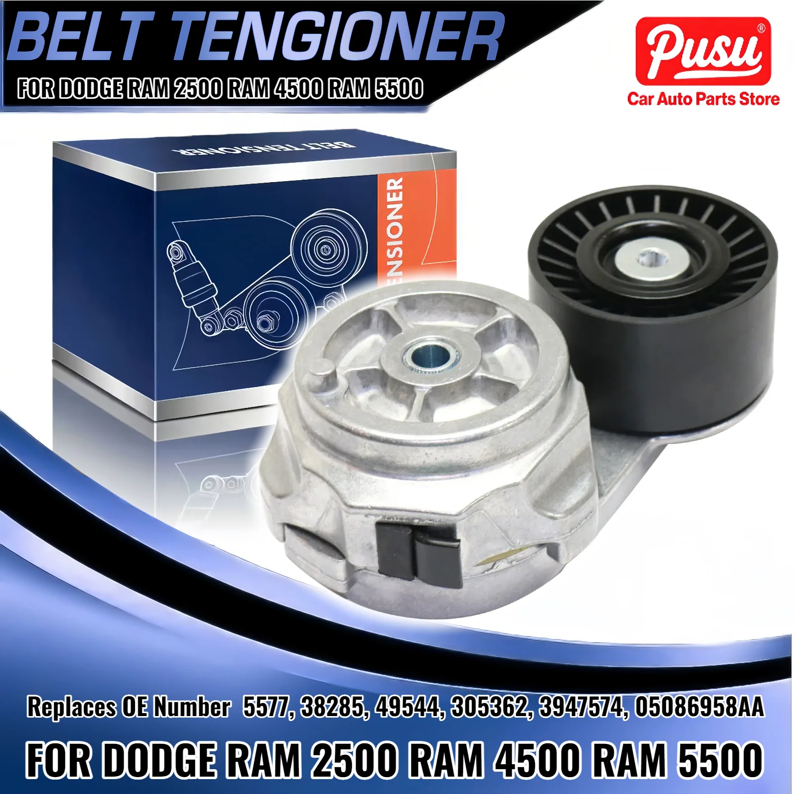 

Аксессуар, натяжитель ремня Ram Truck для Dodge 2500 3500 4500 5500 2008-2010 5577 38285 49544 305362 3947574 05086958AA