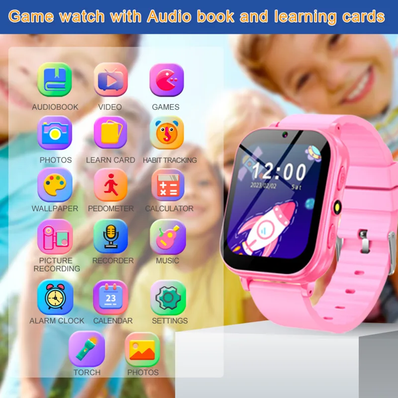 Smart game Watch Kids with Puzzle games 300000 pix Camera take photo Video MP3 music playback Gifts for children aged 3 to 12