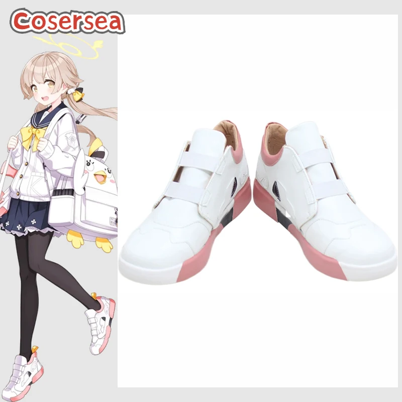 

Cosersea Ajitani Hifumi Cosplay Shoes Game Blue Archive Ajitani Hifumi Halloween Party White PU Leather Flat Heel Cosplay Shoes