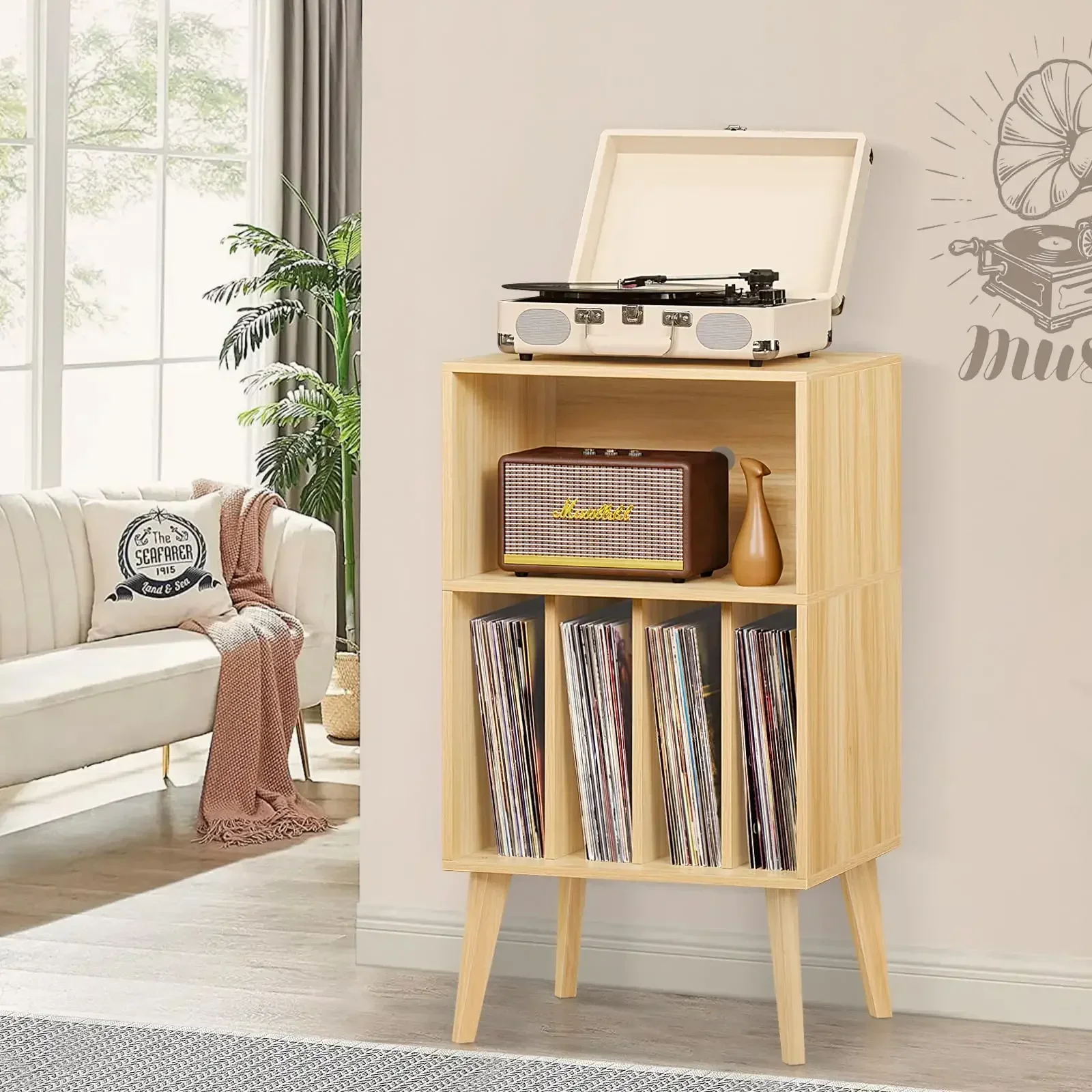 독특한 금속 다리 수납 캐비닛 심플 레코드 디스플레이 선반 테이블 - 아마존 맞춤 제작 가능