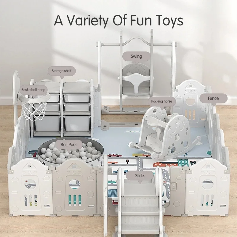 Feelbaby - Indoor Playground Set, Playhouse for Toddlers and Ball Pool, Amusement Park Equipment for Children