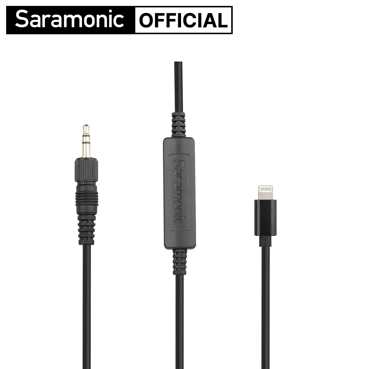 Saramonic LC-C35 Audio Adapter Cable Locking 3.5mm TRS Male to Apple Certified Lightning for iOS iPhone iPad Wireless Microphone