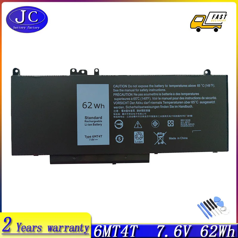 JCLJF الأصلي 6MT4T بطارية الكمبيوتر المحمول لديل Latitude E5470 E5570 M3510 15.6 "Sereis 7V69Y TXF9M 79VRK 07V69Y 62Wh القدرة الكاملة