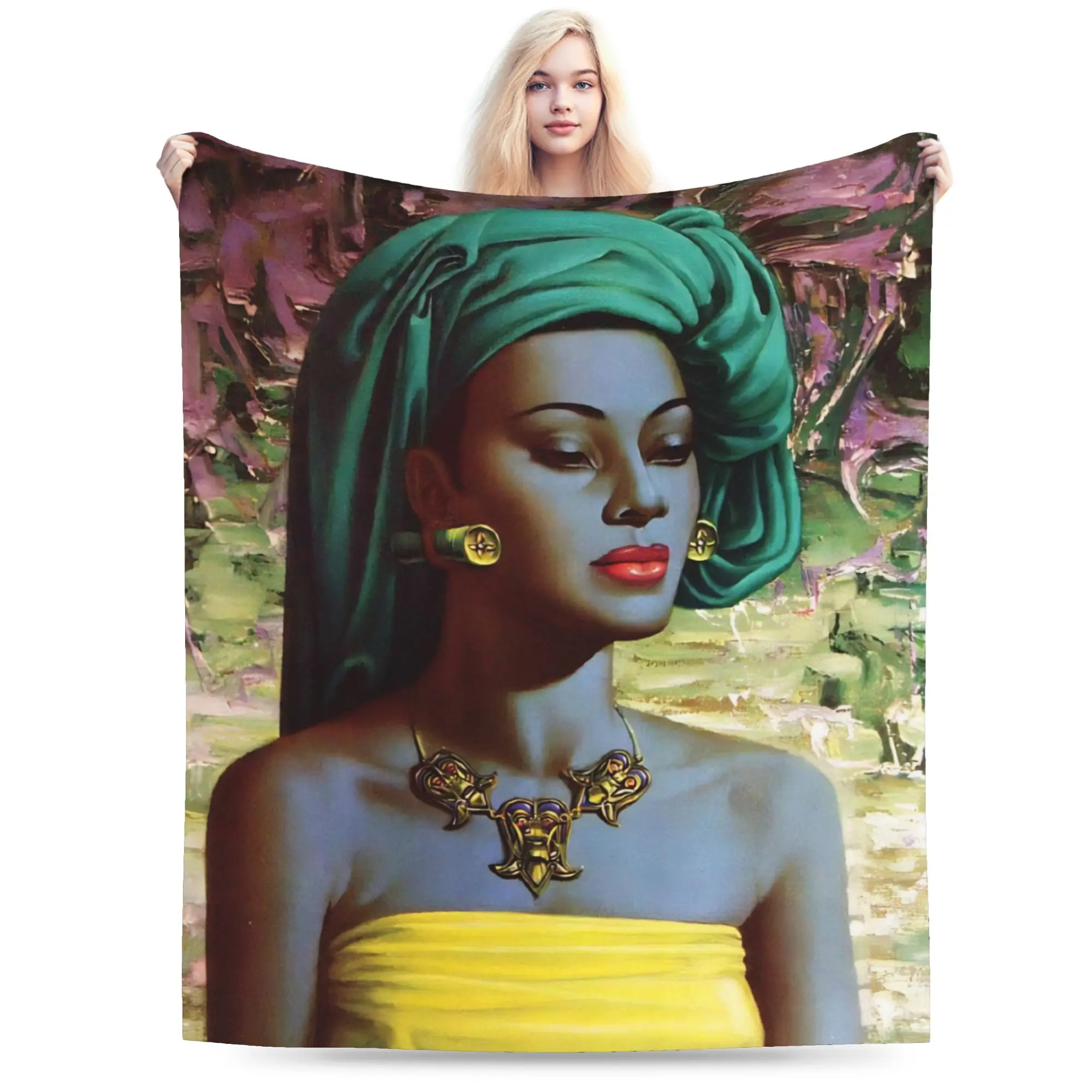 Miss Wong Vladimir Tretchikoff  Blankets Ultra-Soft Fleece Healing Gifts  Throw Blanket Rug Piece