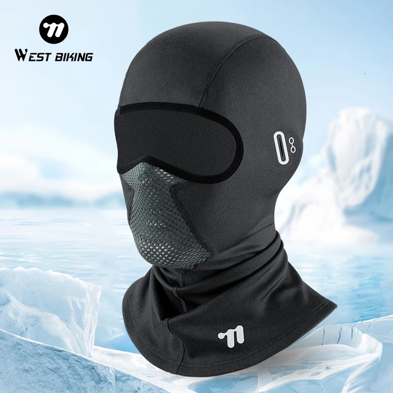 

WEST BIKING Winter Bike Mask Breathable Hiking Scarf Running Training Ski Balaclava Outdoor Sports Warm Winderproof Hat 54-60cm