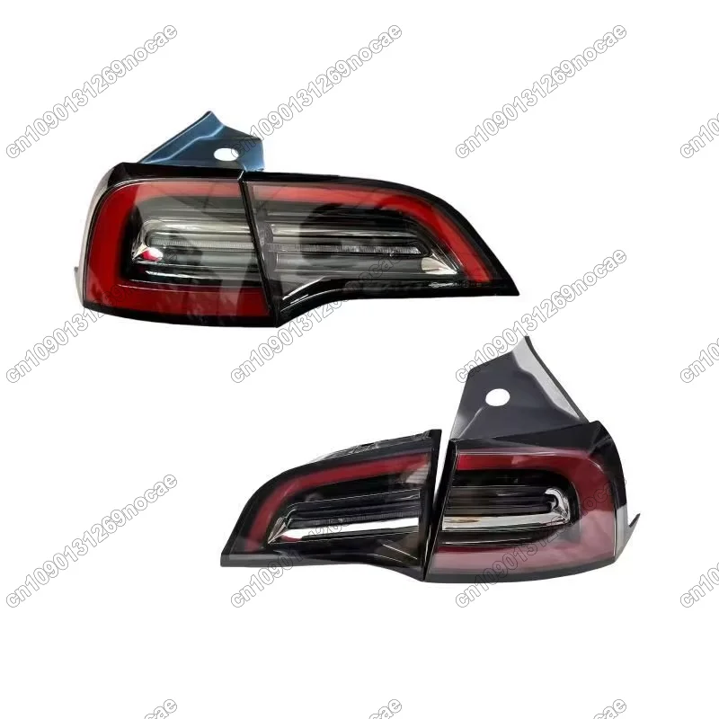 LED Taillights For Tesla Model 3 2017-2020 Rear Warming Stop Brake Lamp Yelow Turn Signal Lights Fog Lamp  Car Accessories