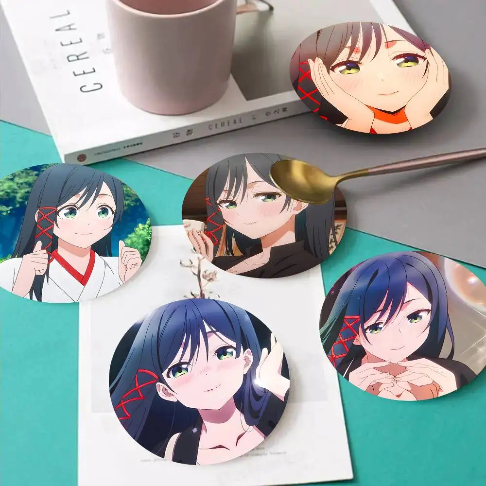 1pc Yae Amagami Anime characters Wooden Coaster Colour Printing Cup Mat Home Desk Decoration Gifts