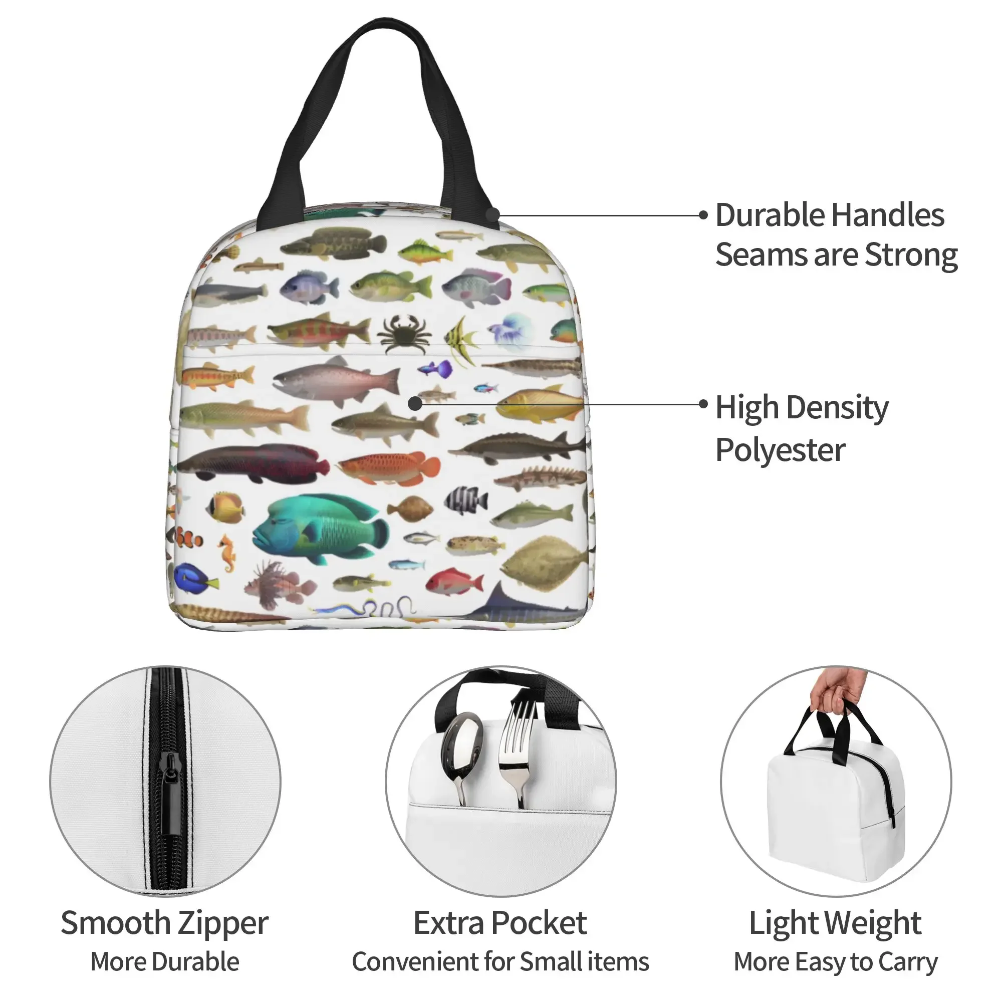 Blue Watercolour Shark Lunch Bag Men Women Cartoon Ocean Animal Cooler Warm Insulated Lunch Boxes for School